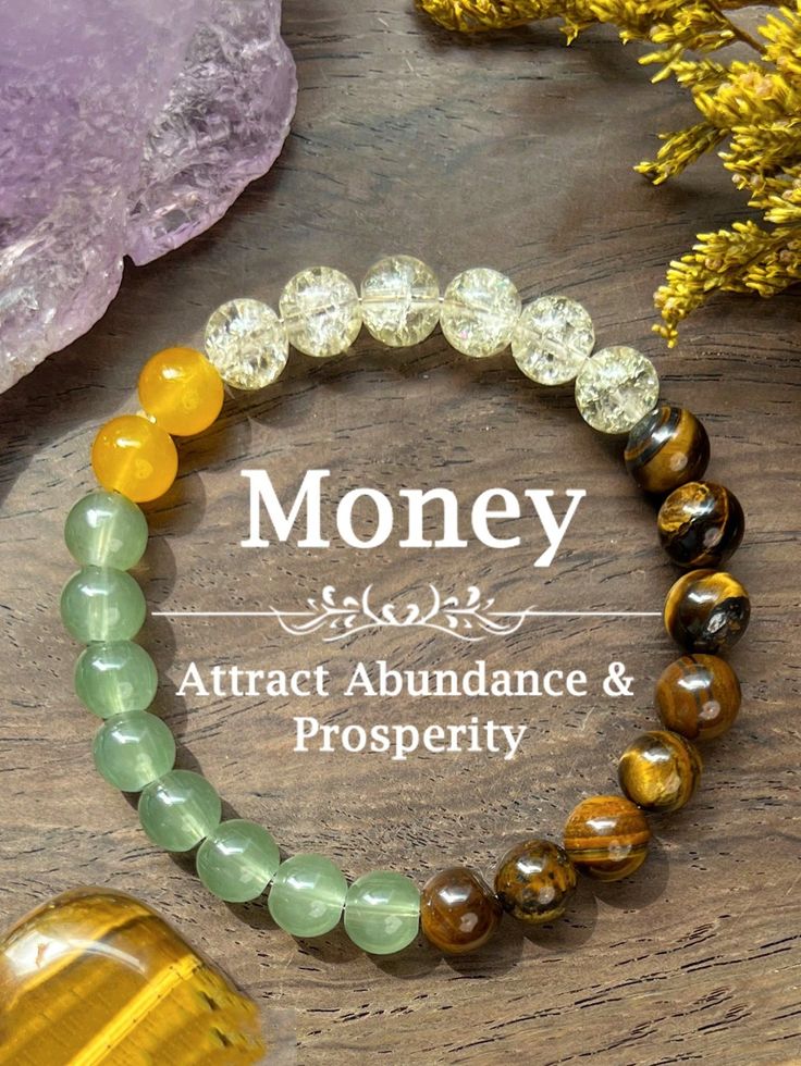 1 pieza pulsera de la riqueza estilo retro, piedra de ojo de tigre de 8 mm y cristal artificial, es la primera opción de regalo para familia y amigos