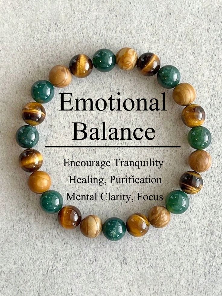 1pc moss agate, yellow tiger eye & wood jasper beaded bracelet, grounding, healing, purification gemstone bracelet, tranquility and emotional balance gift